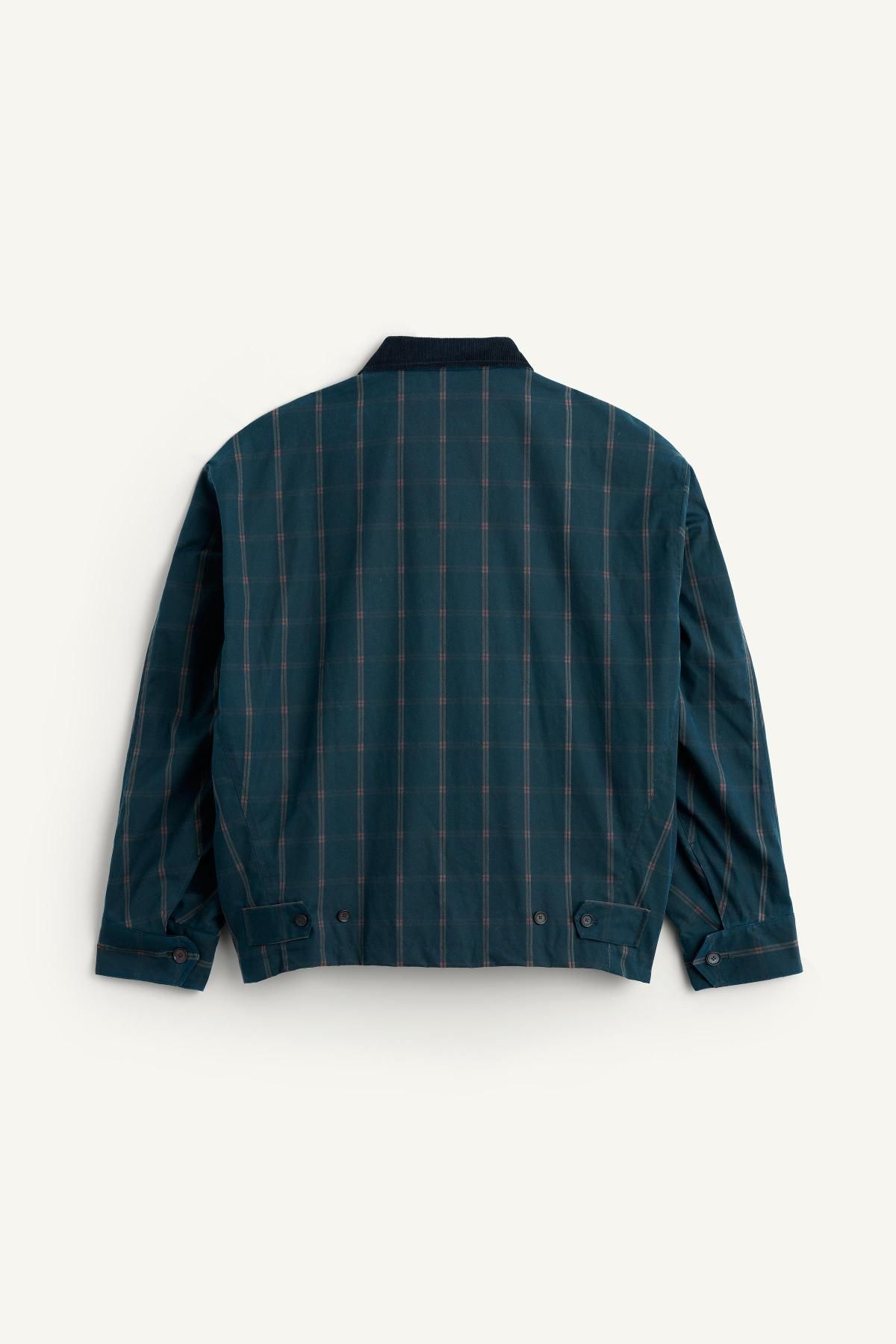자라 테크니컬 크롭핏 체크 재킷 5854/005 NAVY BLUE - 상세 이미지 5