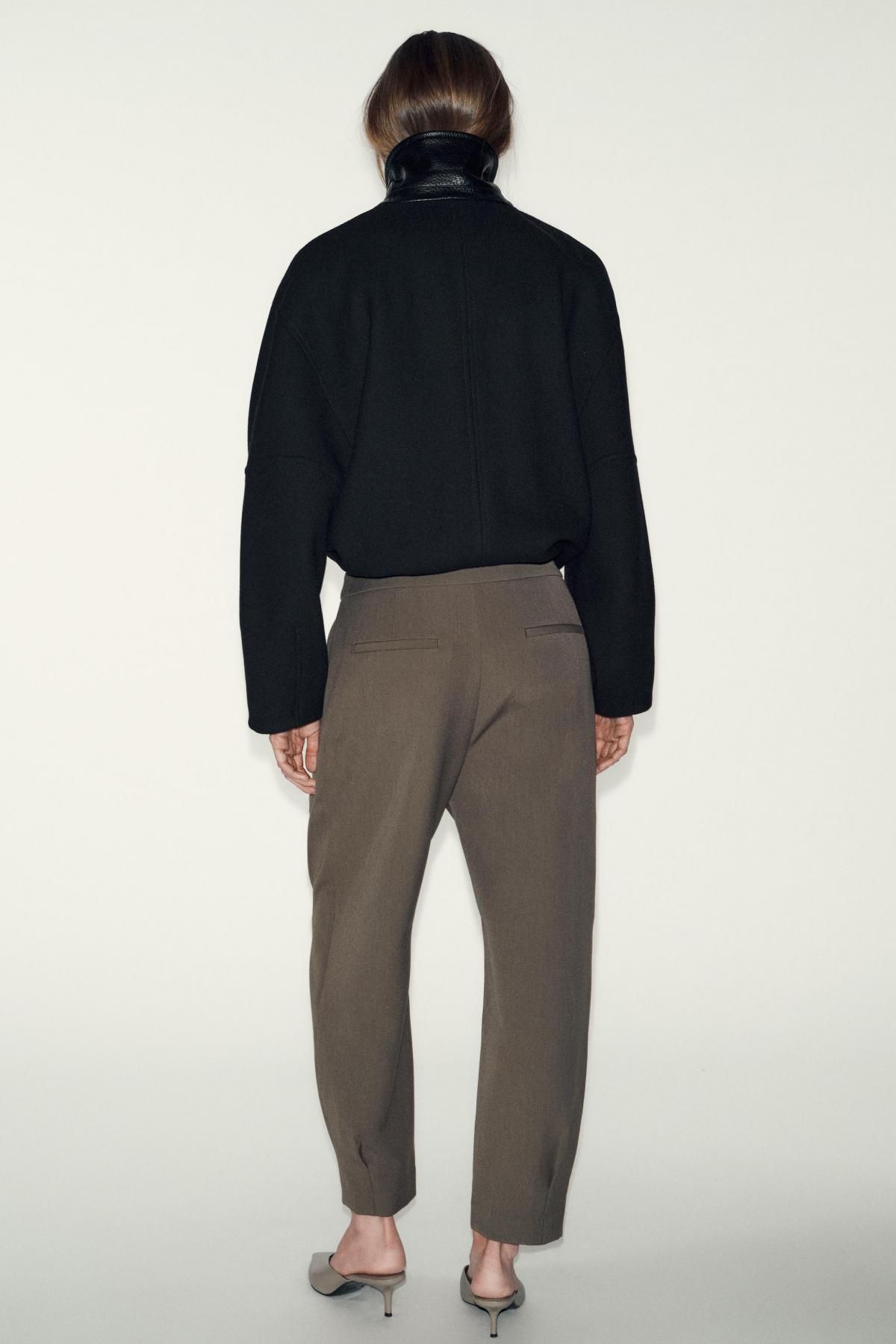 자라 테크니컬 플리츠 캐롯 슬랙스 팬츠 8372/146 LIGHT KHAKI - 상세 이미지 4