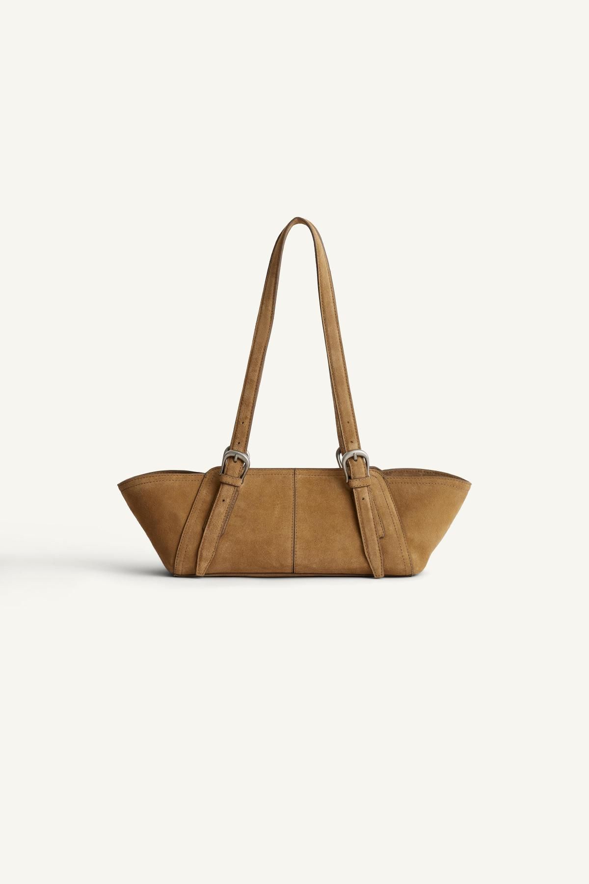 자라 베이직 레더 롱 숄더백 6492/610 MEDIUM BROWN - 상품 이미지