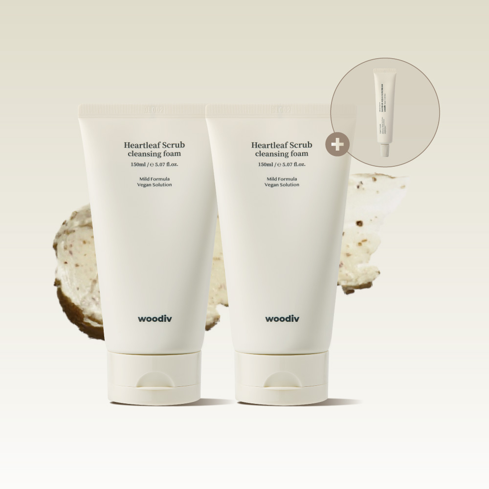우디브 약산성 저자극 천연 스크럽 클렌징폼 / 얼굴각질 모공청소 피부결 150ml, 2개 - 메인 이미지