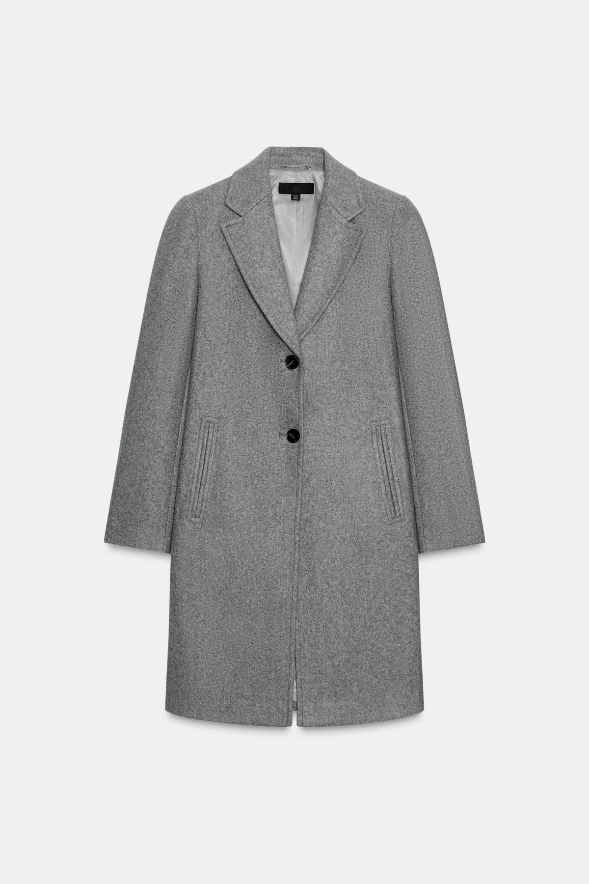 자라 소프트 숄더패드 롱 코트 그레이 3046/282 GREY - 상품 이미지