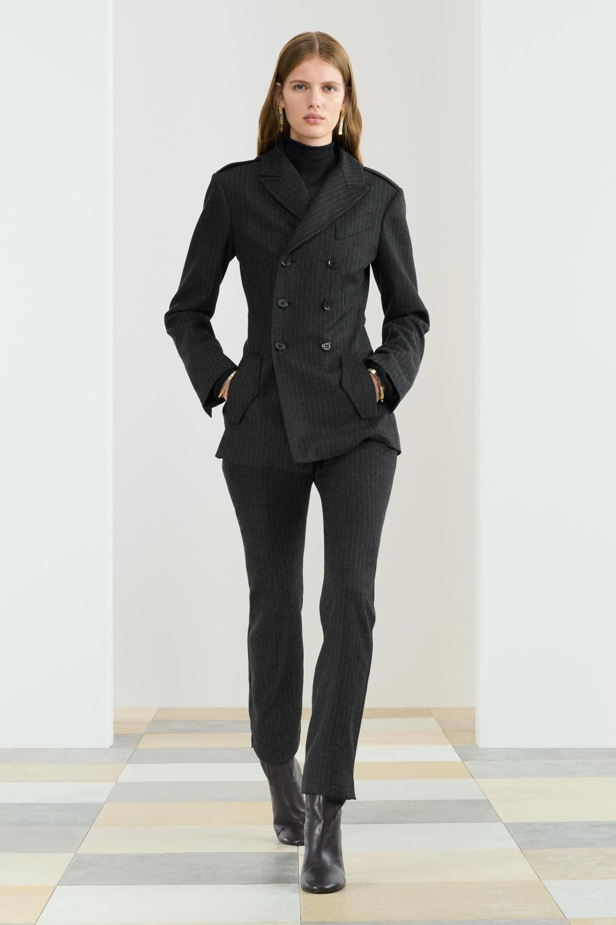 자라 핀스트라이프 더블브레스트 울 블레이저 8929/224 DARK GREY - 상세 이미지 2