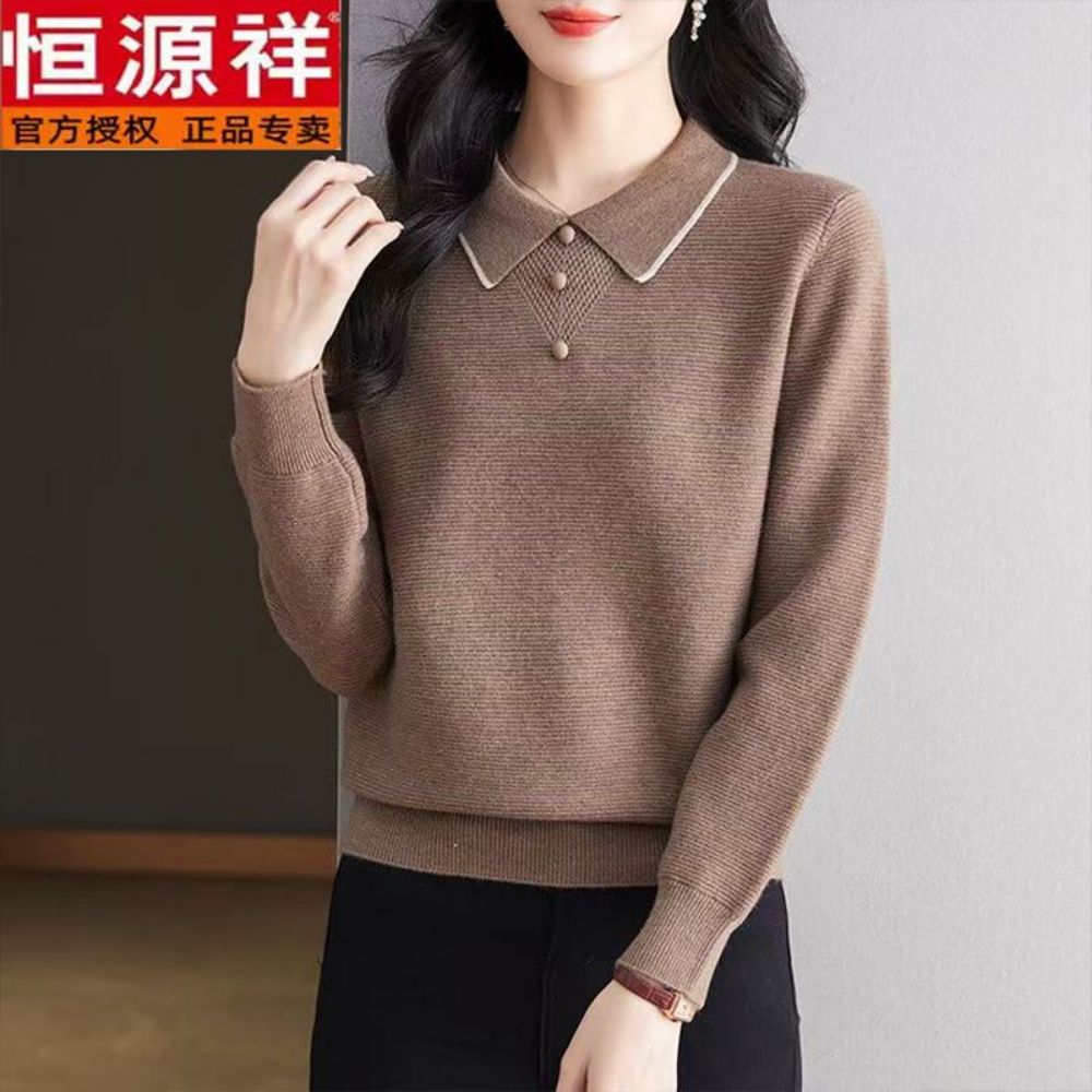 엄마 중년 티 데일리 여성 고급 빅사이즈 60대 가을 상견례 낙타 S (42.5-50kg) - 상품 이미지