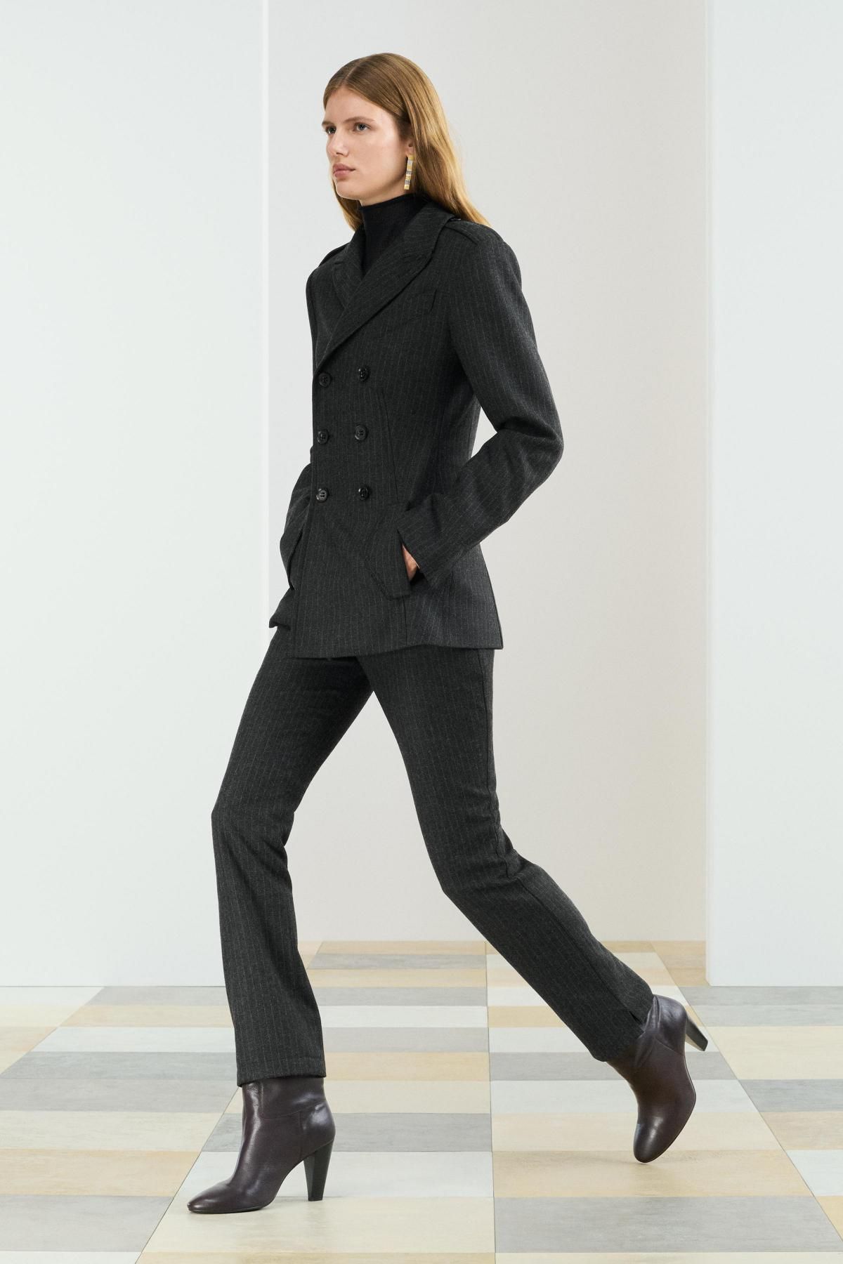 자라 핀스트라이프 더블브레스트 울 블레이저 8929/224 DARK GREY - 상세 이미지 3