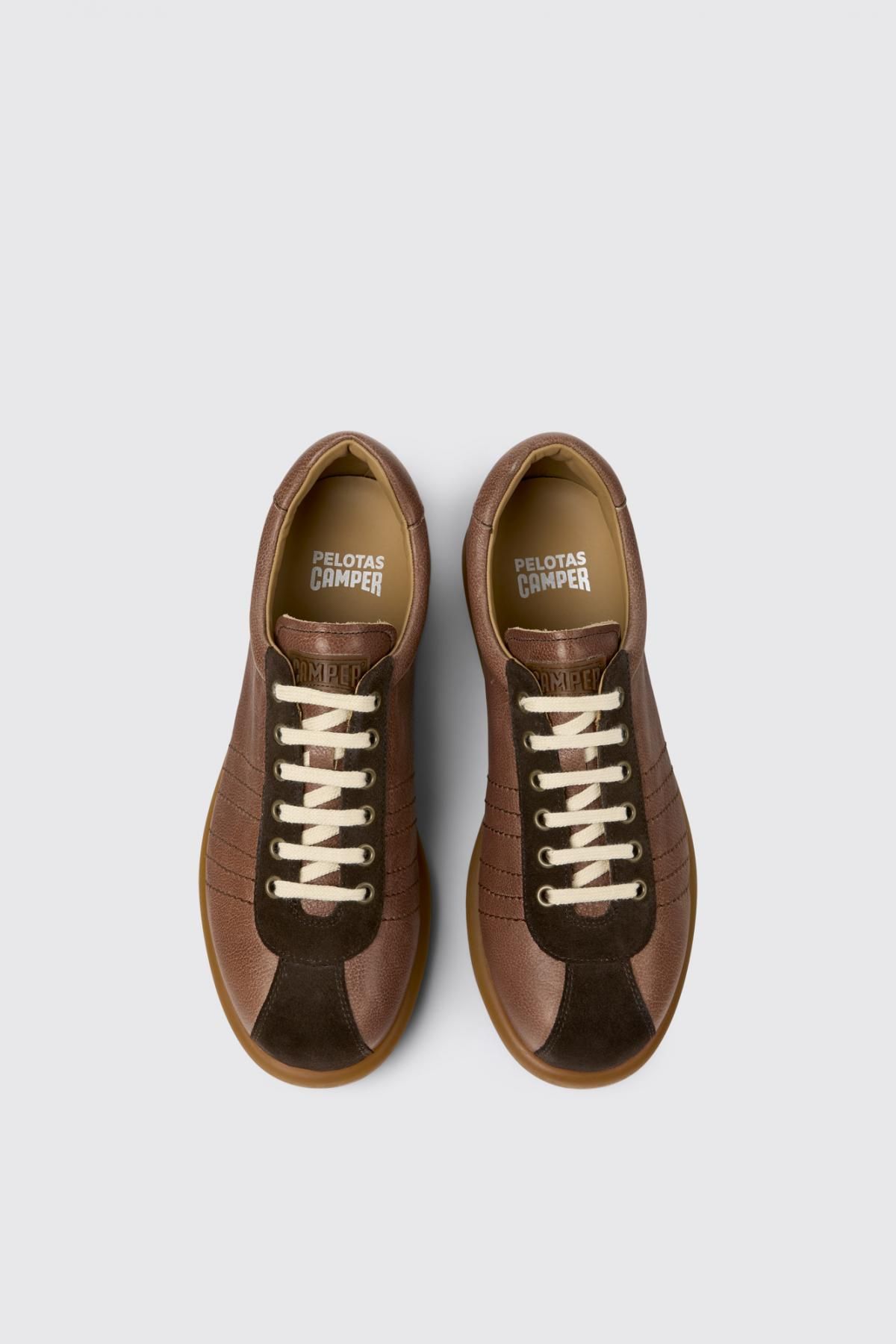 캠퍼 레트로 브라운 레더 스니커즈 Pelotas Ariel K101018-009 BROWN - 상세 이미지 4