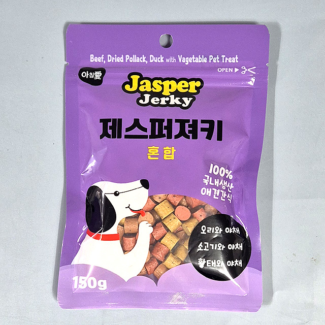 아침애 제스퍼 져키 국내생산 간식 혼합, 150g, 4개 - 상품 이미지