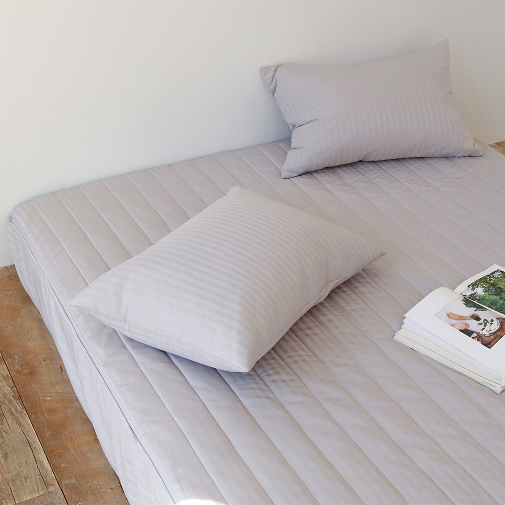 프리즈 먼지없는 호텔식 스트라이프 마이크로 도비 사계절 침대 매트리스 커버 누빔 Q