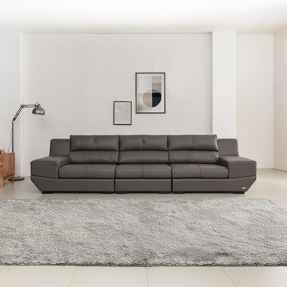 보루네오 피렌체 이태리 천연통가죽 소가죽 소파 4인용