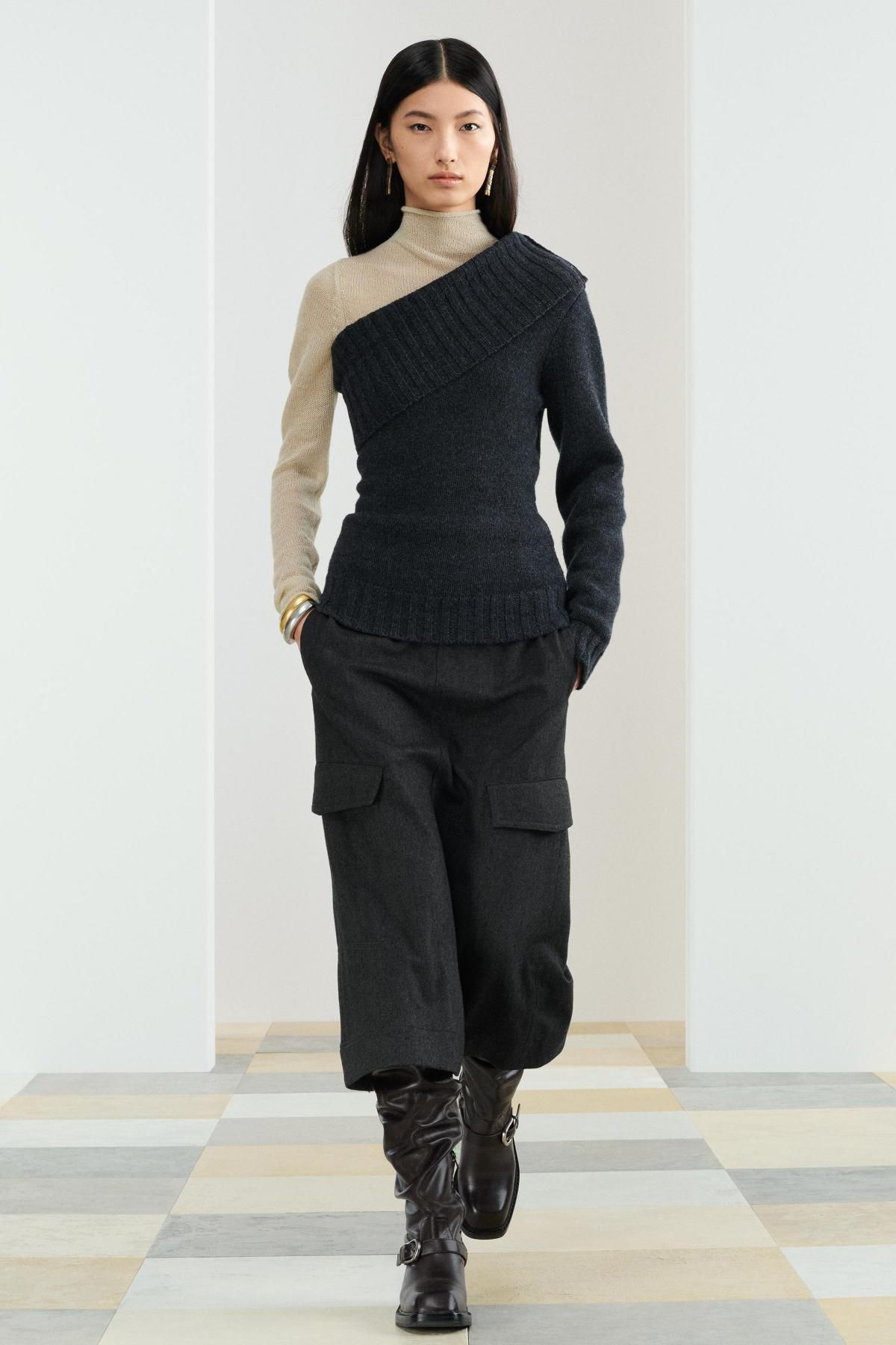 자라 울 블렌드 미디 카고 스커트 8981/250 MID-GREY - 상세 이미지 2