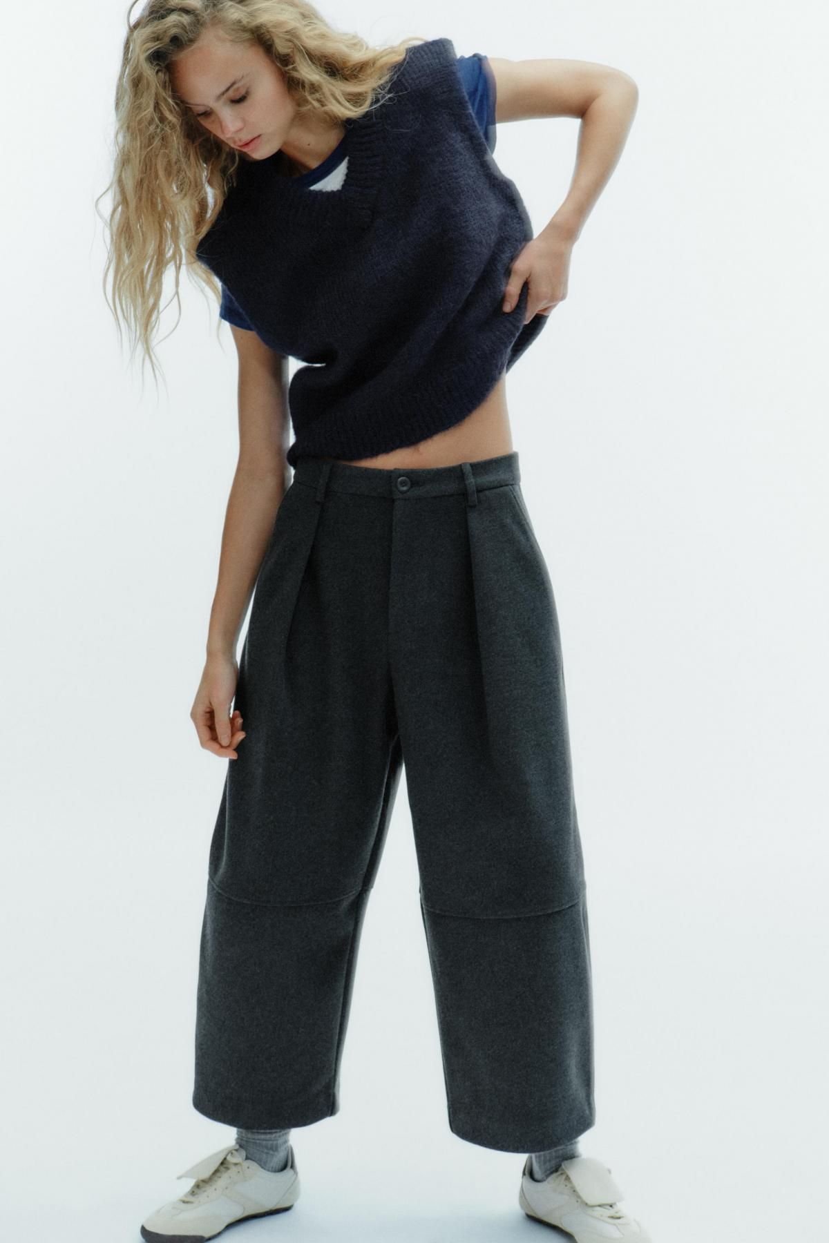 자라 와이드 테크니컬 벌룬 슬랙스 팬츠 1255/576 DARK GREY - 상세 이미지 2