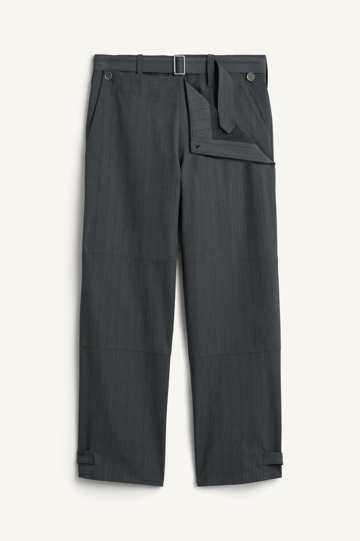 자라 릴랙스핏 더블웨이스트 슬랙스 팬츠 6361/316 ANTHRACITE GREY - 상품 이미지