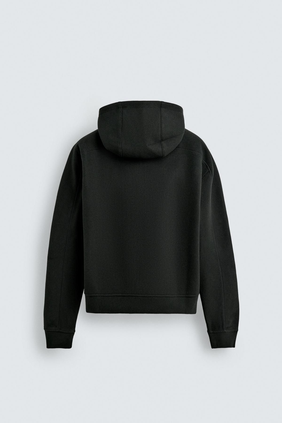 자라 펠트 후드 집업 스웨트셔츠 2878/315 DARK GREEN 이미지 8