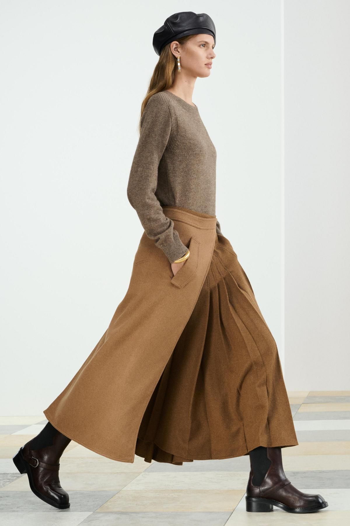 자라 프리미엄 울 혼방 라운드넥 니트 스웨터 3039/902 LIGHT BROWN - 상세 이미지 3