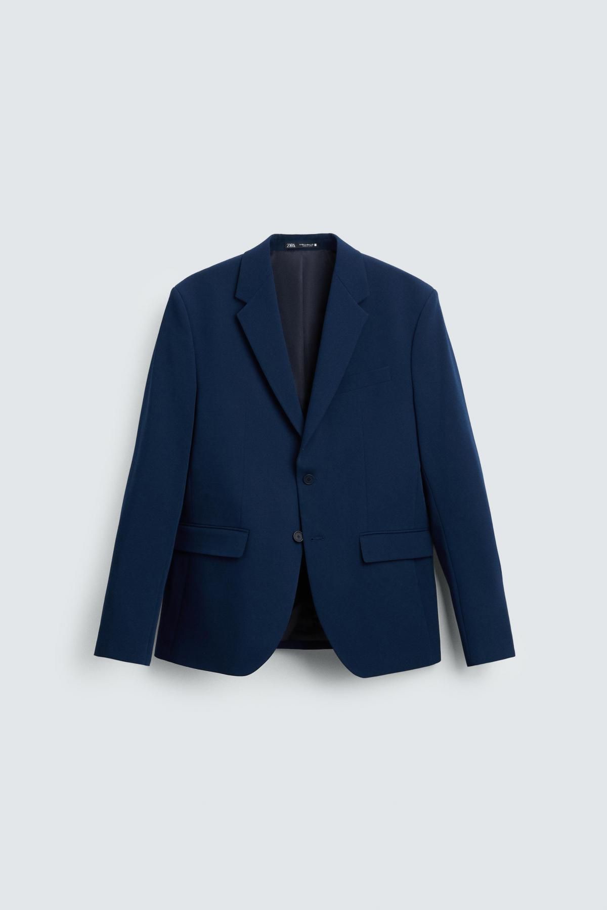 자라 슬림핏 네이비 수트 블레이저 1564/600 BLUISH - 상품 이미지