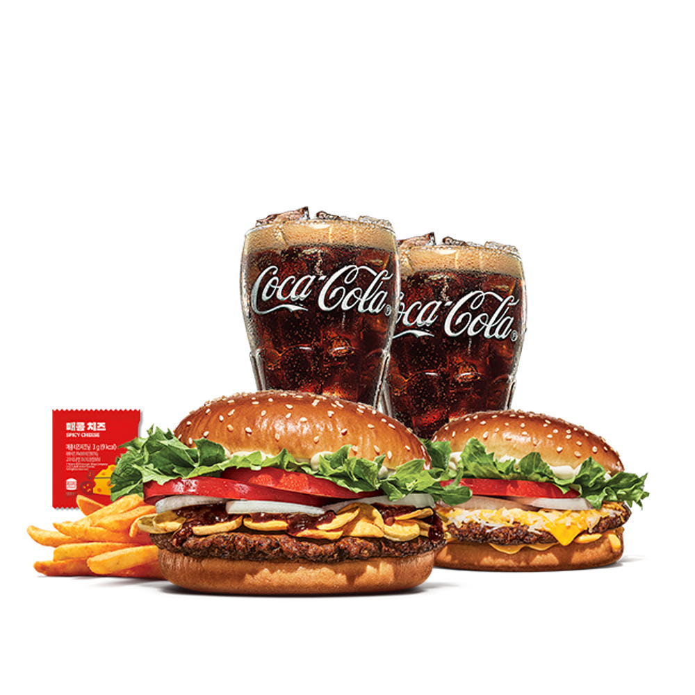 갈릭불고기와퍼+콰치와퍼주니어+콜라R+콜라R+쉐이킹프라이 매콤치즈