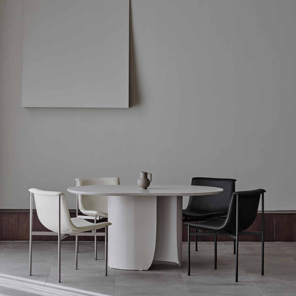 라프 아만 체어 블랙/아이보리 식탁 카페 인테리어 식탁의자