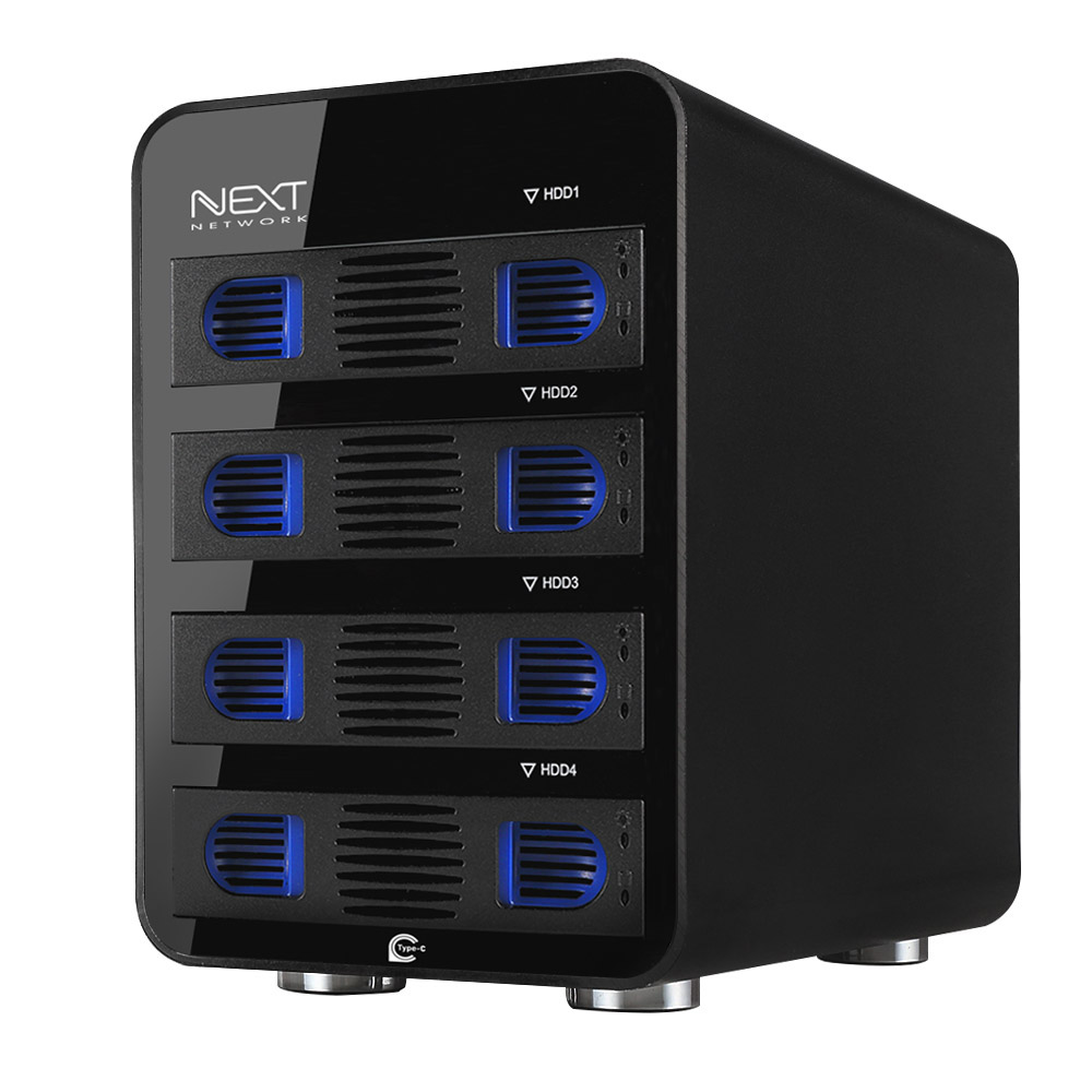 넥스트유 4베이 최대 80TB DAS C타입 Gen2 10Gbps HDD SDD 데이터 스토리지 704TC - 상품 이미지