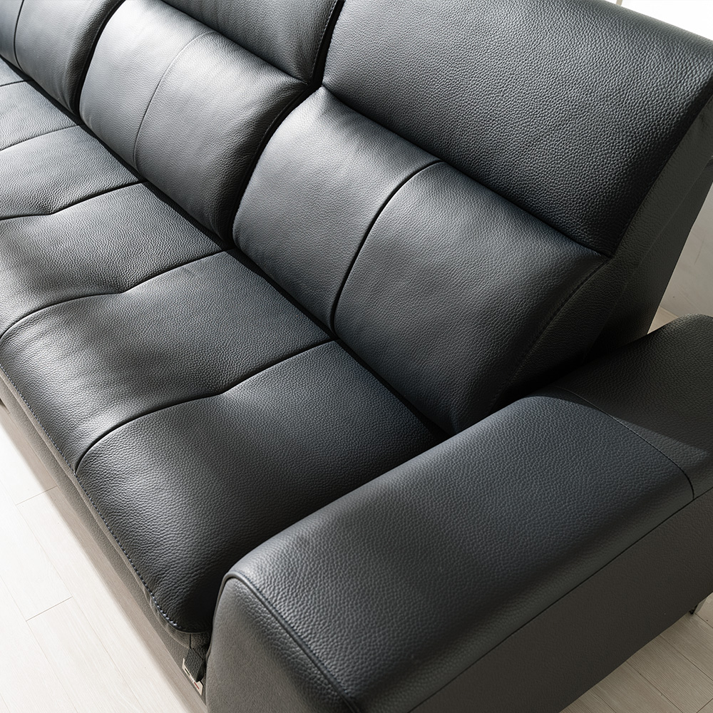 보루네오 베로나 이태리 통가죽 천연면피 소가죽 소파 3.5인용+스툴