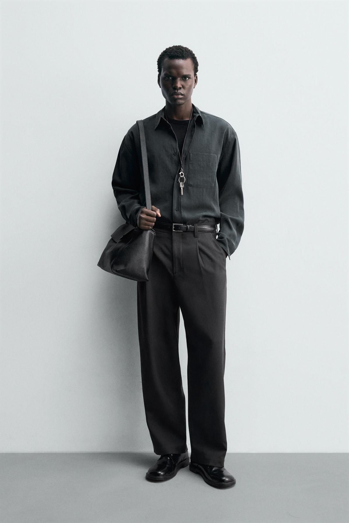 자라 릴랙스핏 테크니컬 긴팔 셔츠 9369/180 DARK GREY - 상세 이미지 2