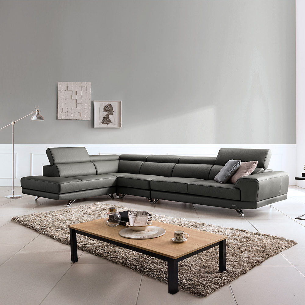 보루네오 제노 이태리 천연통가죽 소가죽 기능성 소파 8인용 코너형