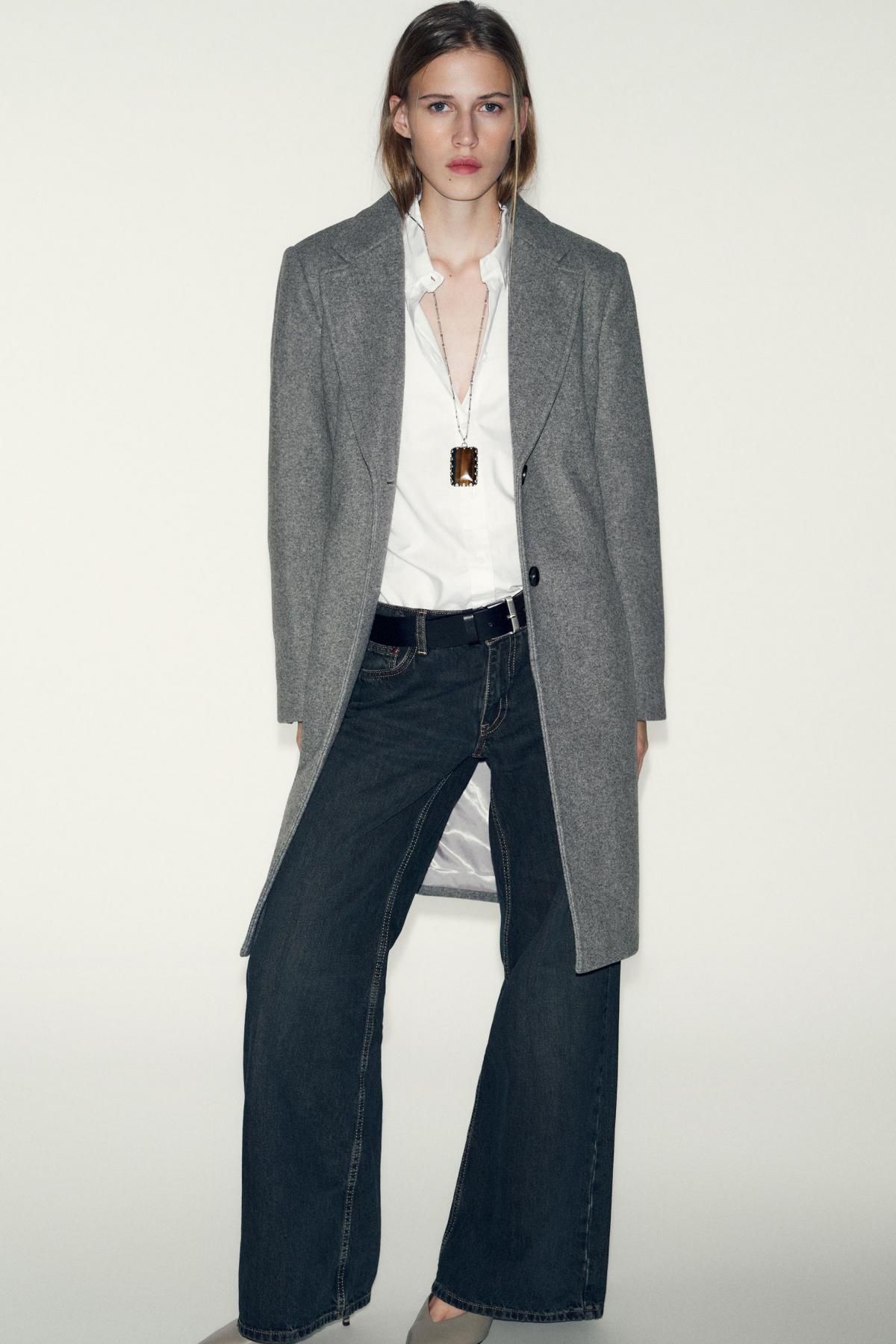 자라 소프트 숄더패드 롱 코트 그레이 3046/282 GREY - 상세 이미지 2