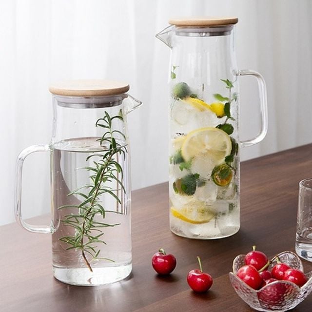 저그 유리 물병 내열 글라스 홈카페 과일주스 커피병 1500ml - 메인 이미지