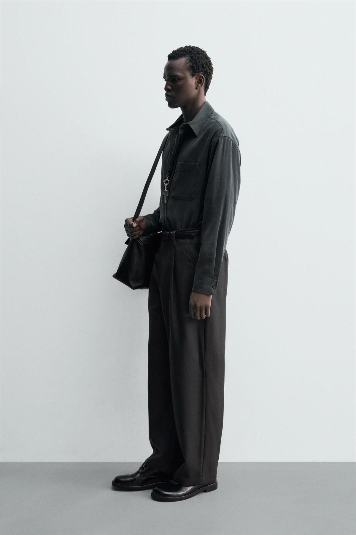 자라 릴랙스핏 테크니컬 긴팔 셔츠 9369/180 DARK GREY - 상세 이미지 5