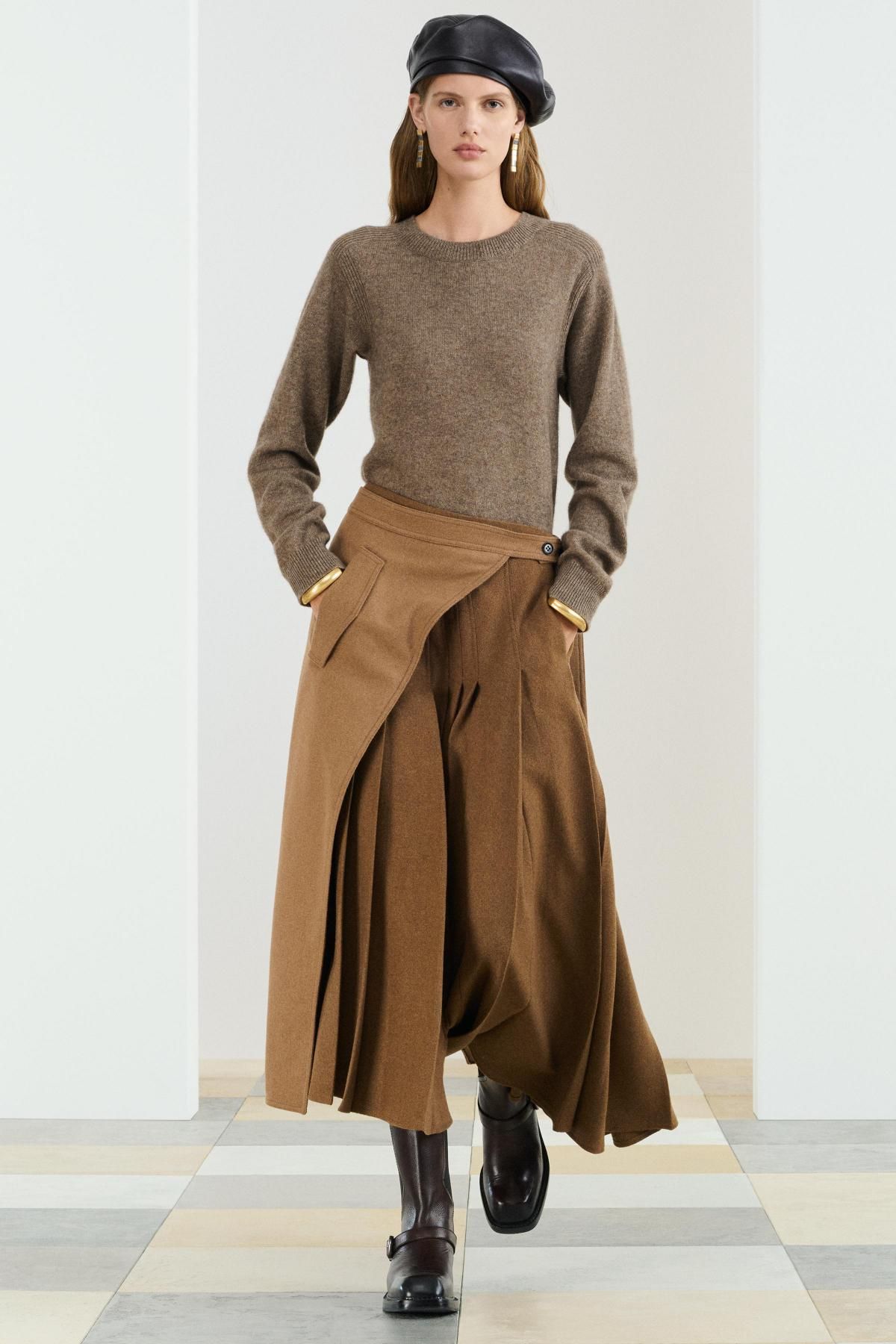 자라 프리미엄 울 혼방 라운드넥 니트 스웨터 3039/902 LIGHT BROWN - 상세 이미지 2