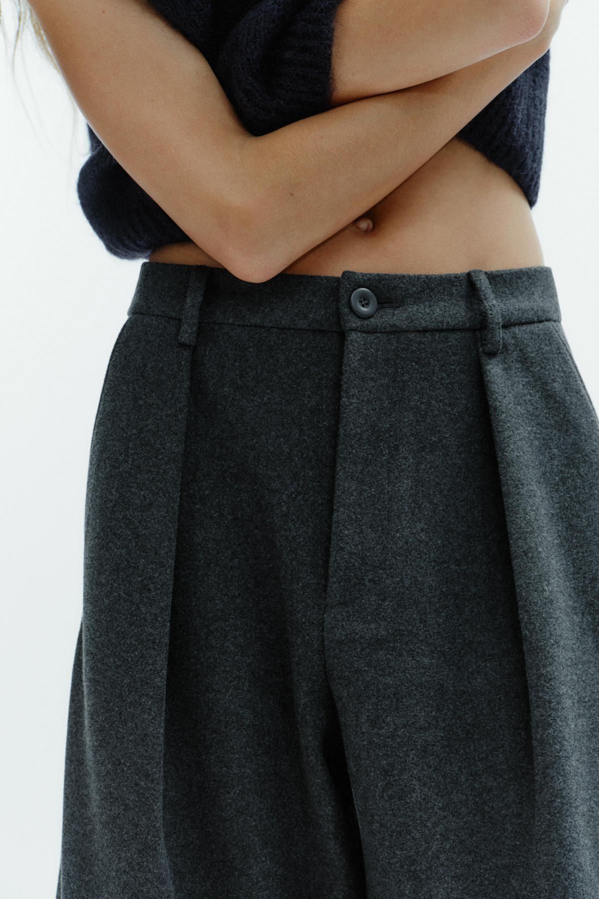자라 와이드 테크니컬 벌룬 슬랙스 팬츠 1255/576 DARK GREY - 상세 이미지 4