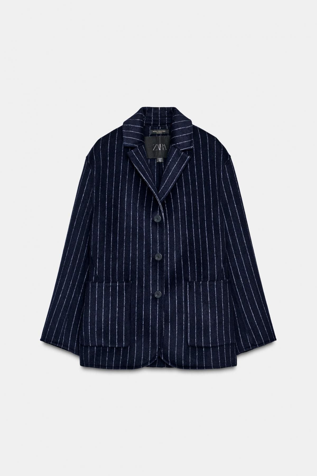 자라 테크니컬 핀스트라이프 울 테일러드 재킷 7522/247 STRIPED - 상품 이미지