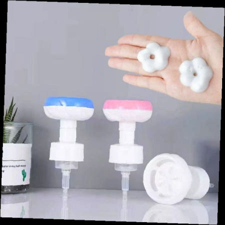 거품디스펜서 꽃잎모양 핸드솝 용기 욕실 세면대 액체비누 자동펌프 화장실