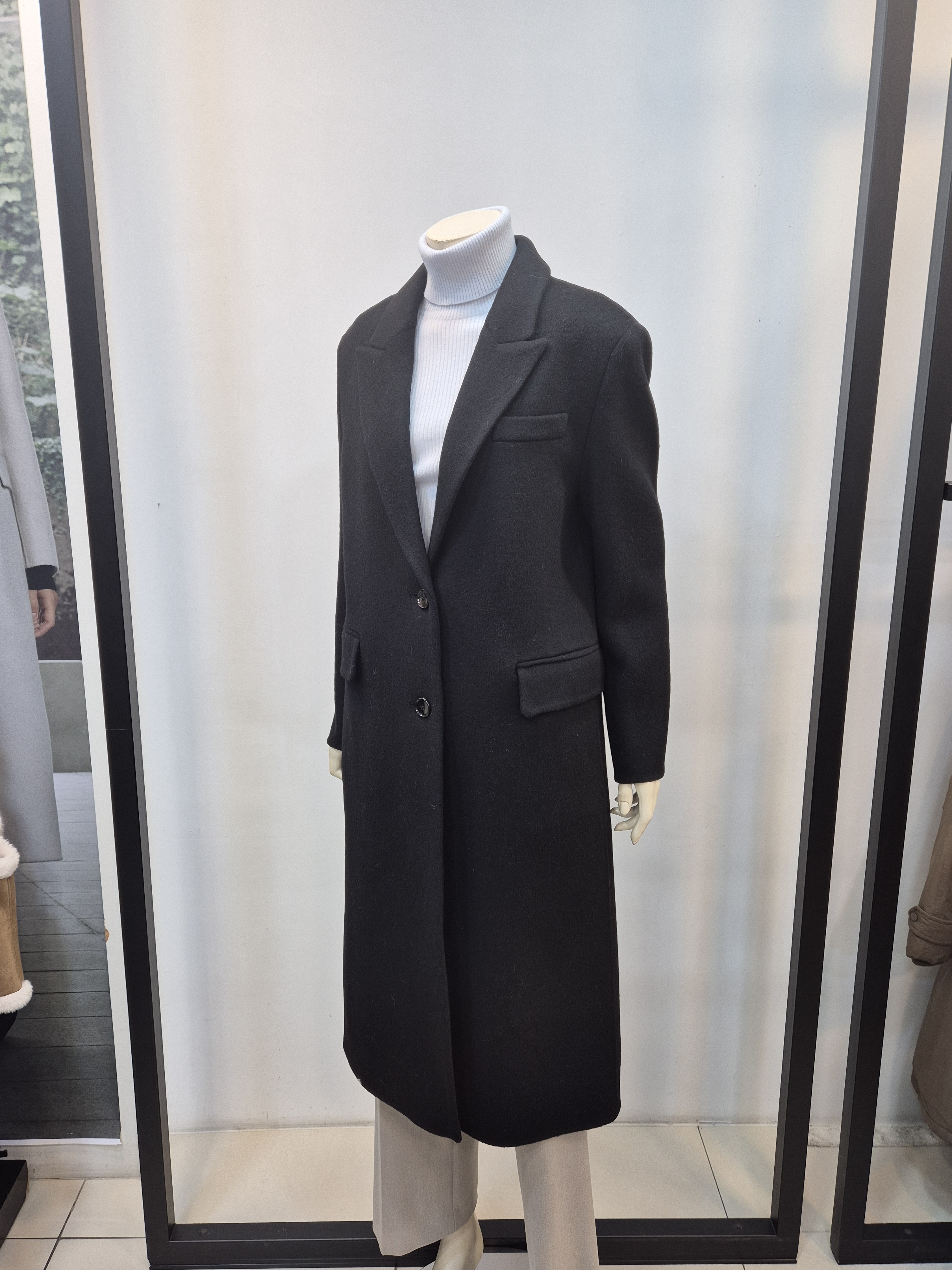 쉬즈미스 싱글핸드메이드코트  울혼방롱코트 하객룩 결혼식 P441100