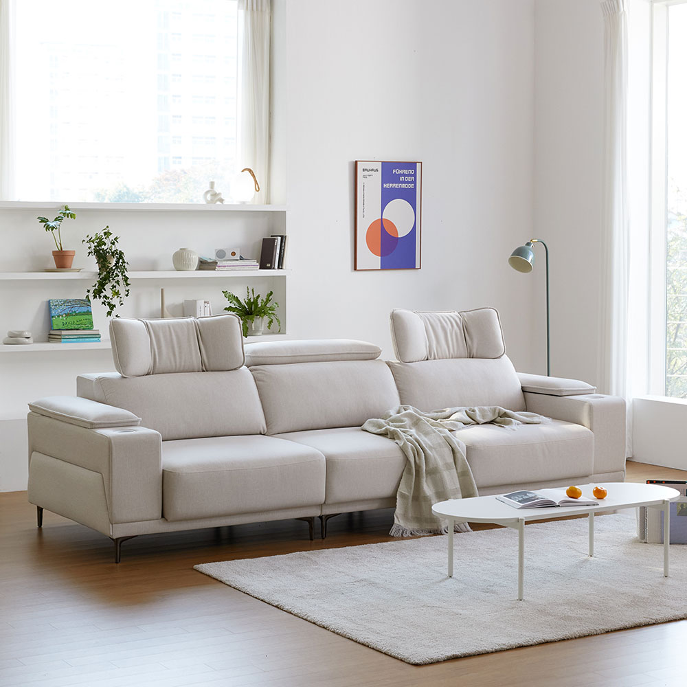 모던홈즈 스너글 패브릭 슬라이딩 모션 리클라이너 4인 소파