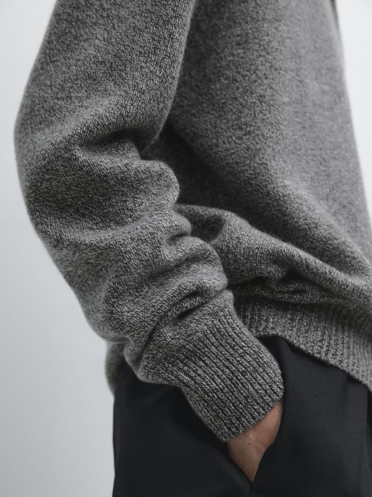 마시모두띠 플렉스 울블렌드 긴팔 폴로 니트 스웨터 1127/238 ANTHRACITE GREY - 상세 이미지 5
