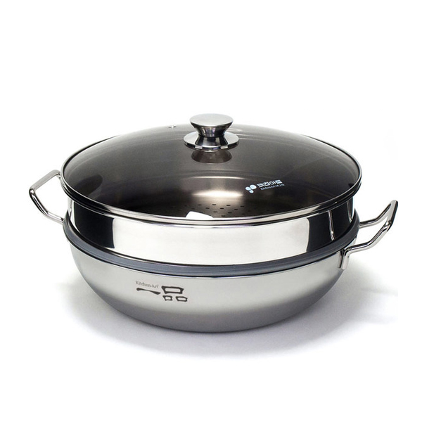 키친아트 통3중 찜냄비 스텐304 인덕션 찜기 찜솥 24cm - 상품 이미지