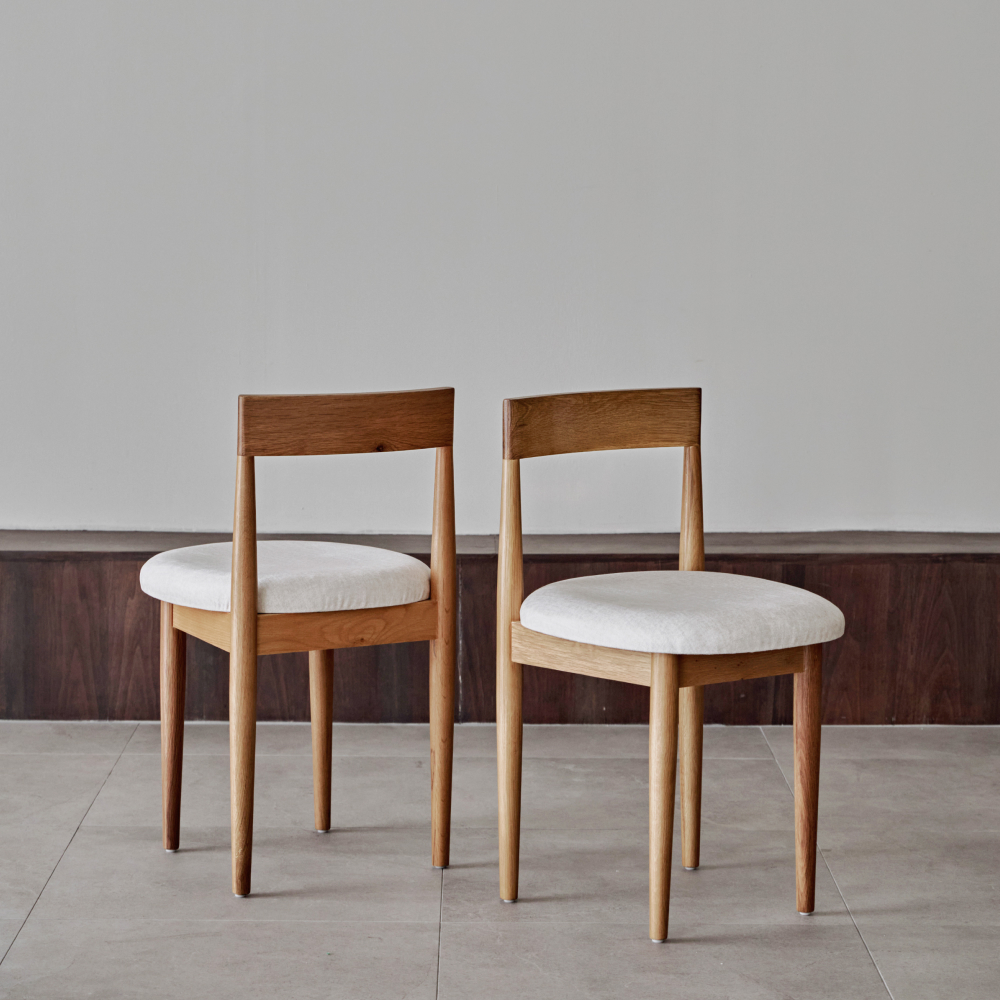 라프 플랫 오크 원목테이블 세라믹 원형테이블 4인용 식탁 단품/세트 1100