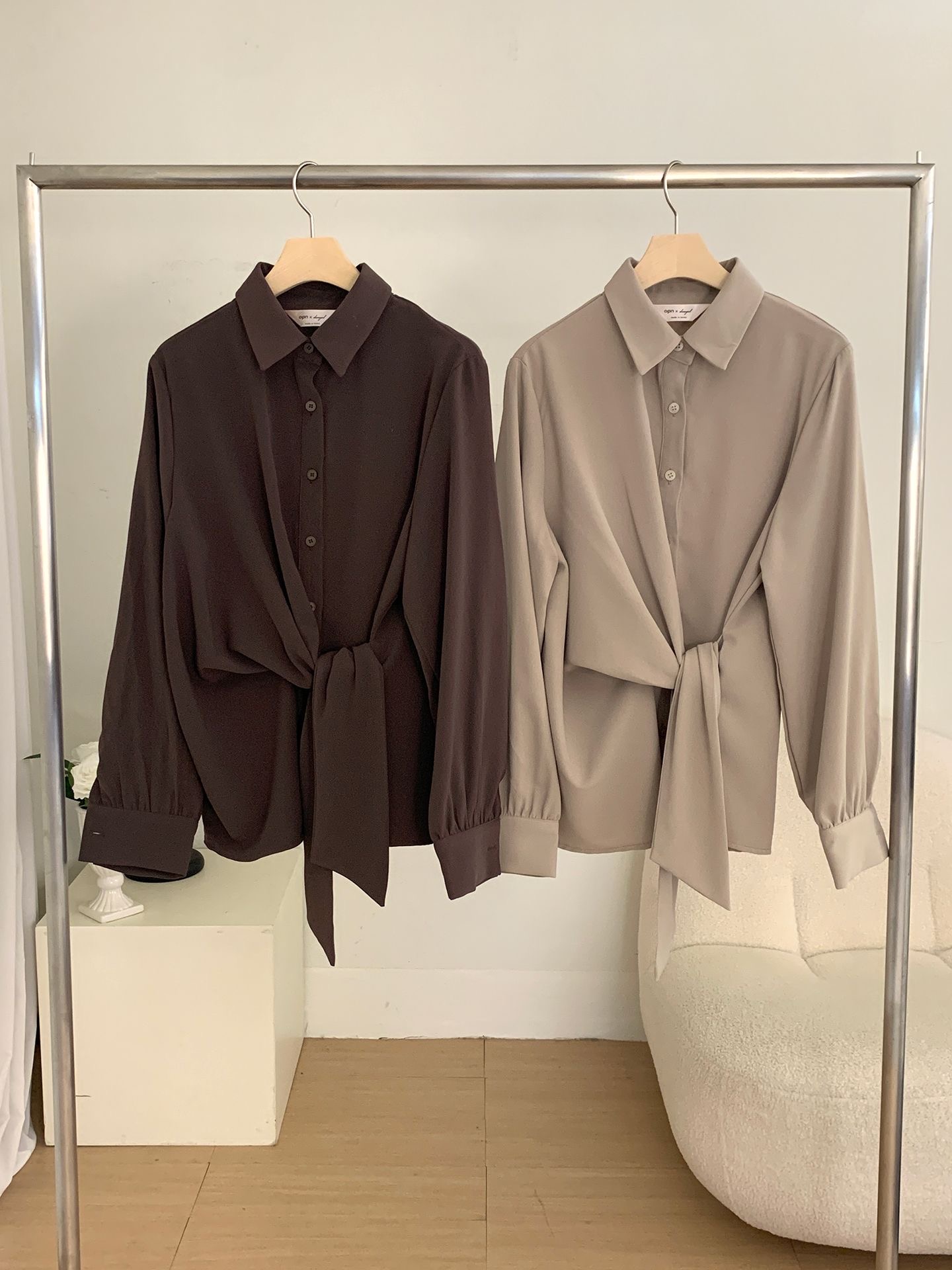 겨울 하객룩 랩블라우스 리본 타이 카라 블라우스 셔츠 이미지 8