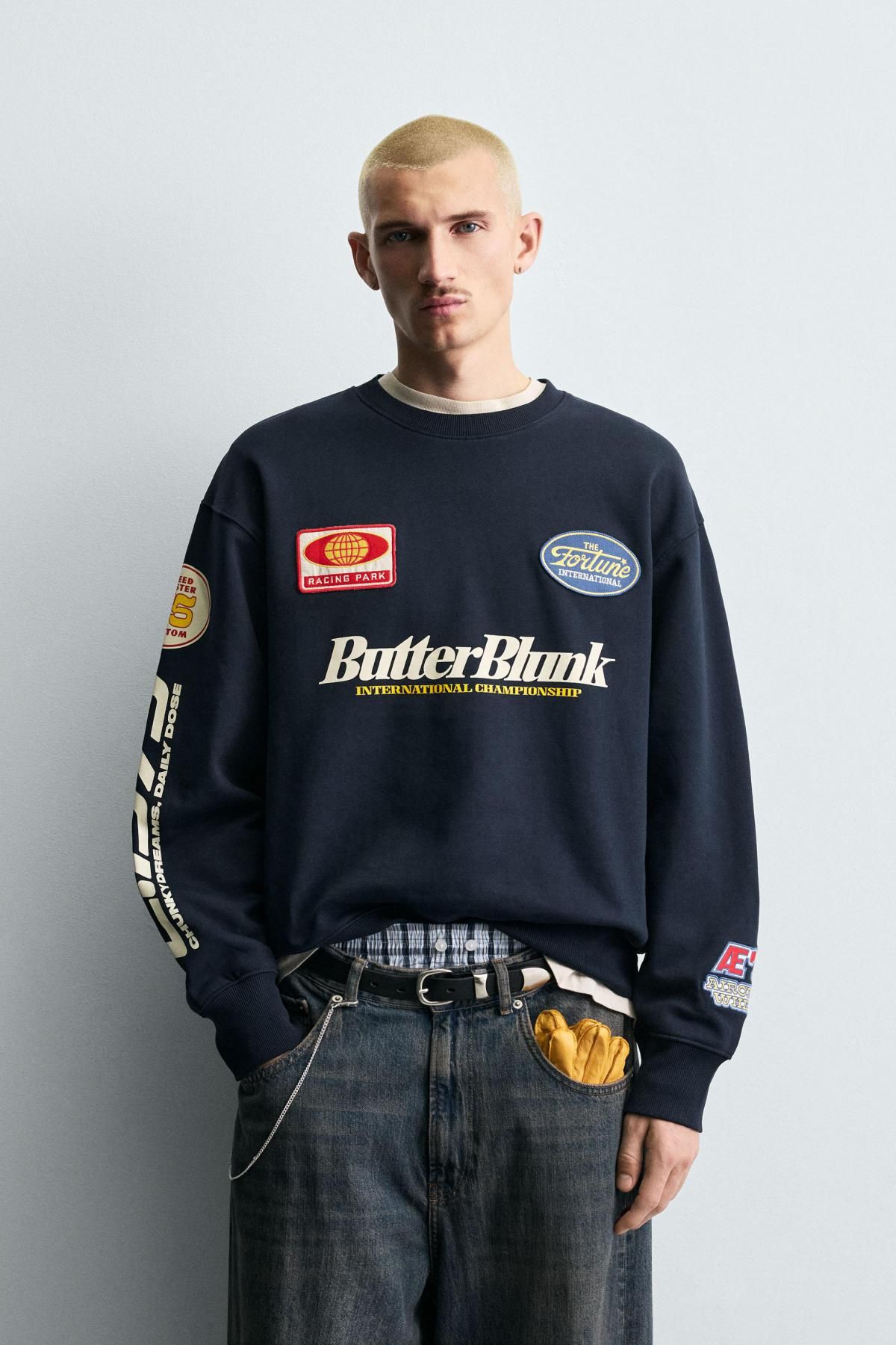 자라 패치 라운드넥 스웨트셔츠 0962/397 NAVY BLUE - 상세 이미지 3