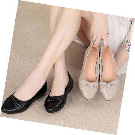 101partners 포셀리플랫 여성 발편한 구두 플랫 단화 리본