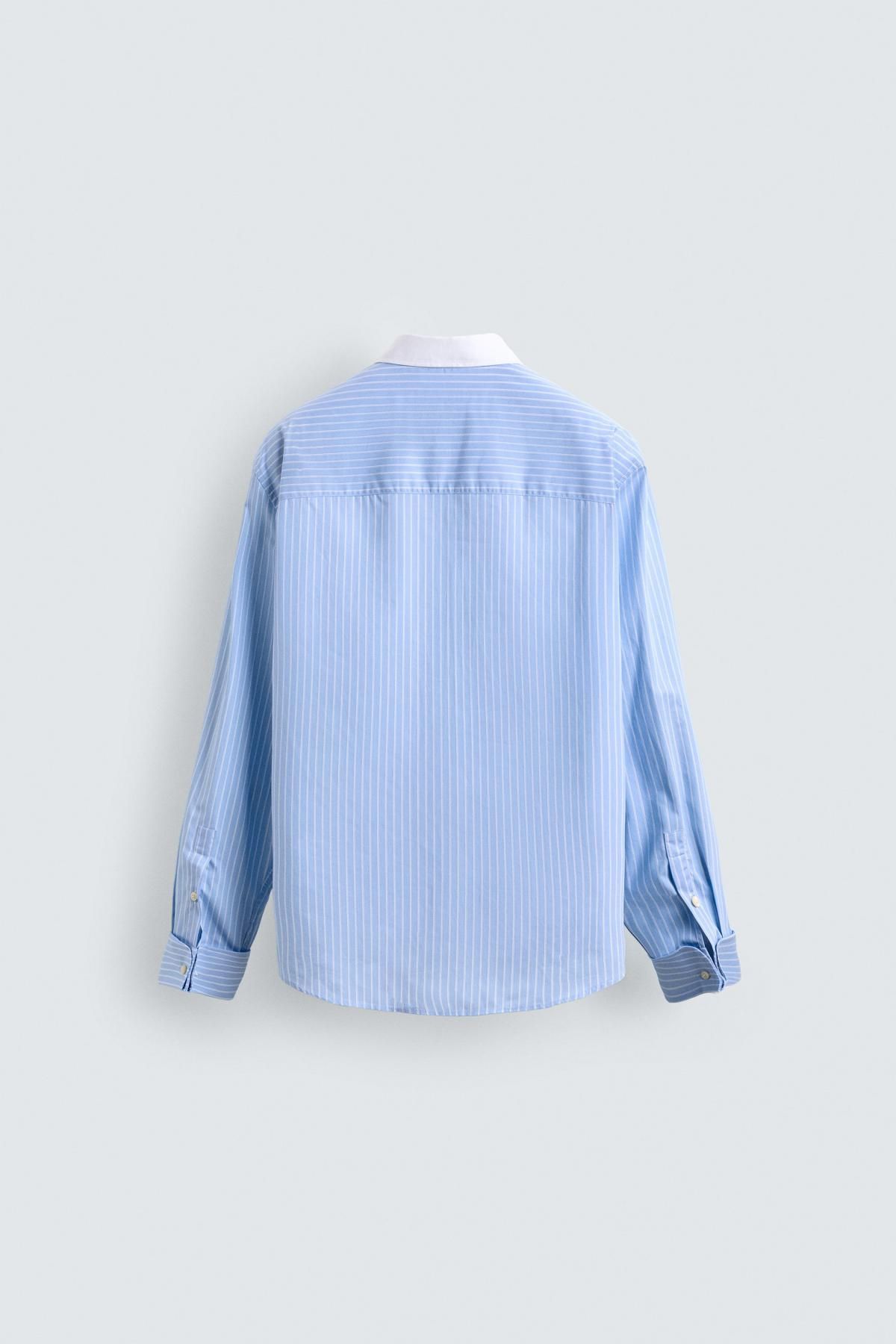 자라 스트라이프 클래식 더블 커프스 셔츠 5679/235 SKY BLUE 이미지 8