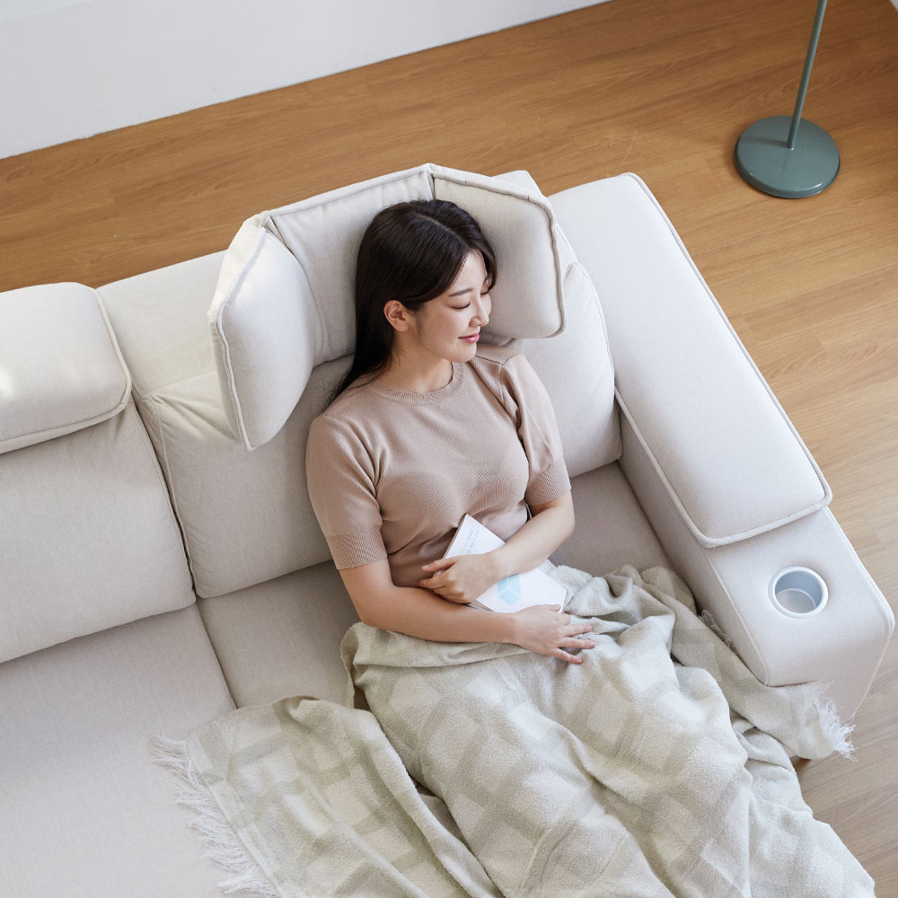 모던홈즈 스너글 패브릭 슬라이딩 모션 리클라이너 4인 소파