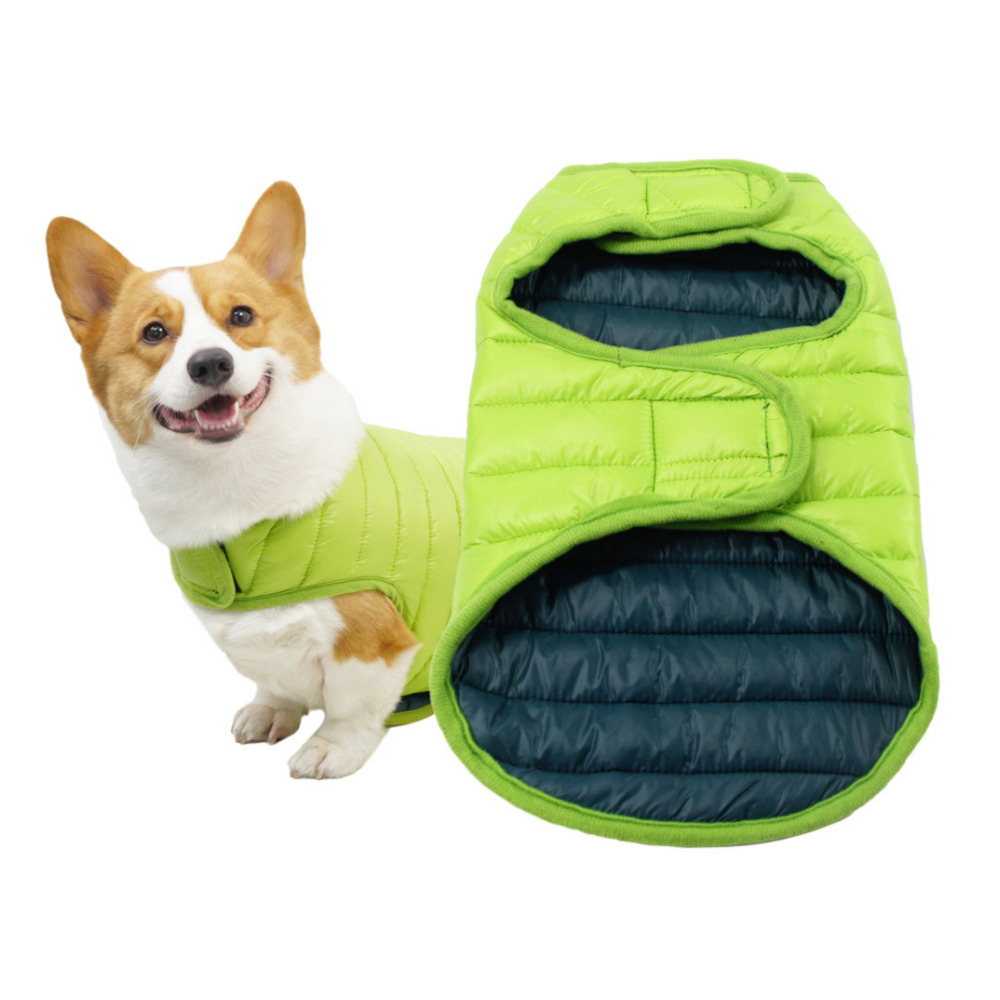 위드레오 대형견 패딩 강아지 겨울옷 강아지 고양이 패딩조끼 양면 경량 레드그레이 S