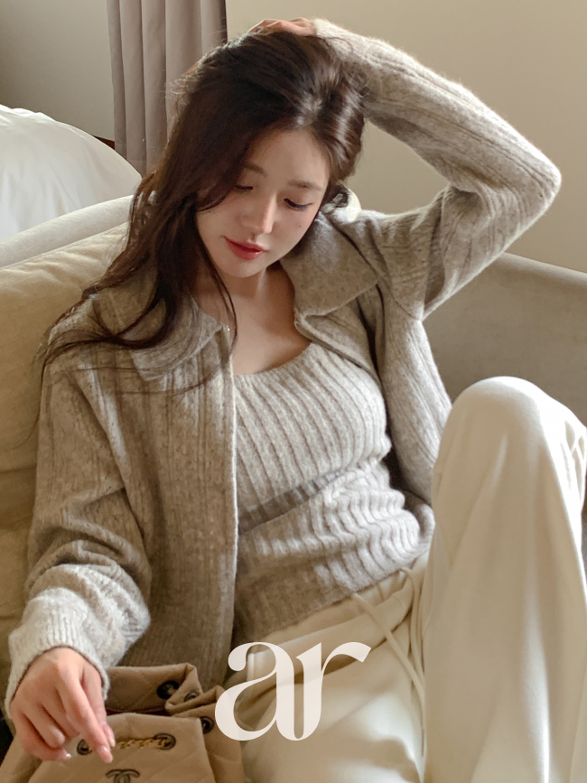 (울함유나시+집업세트) 골지 슬리브리스 투웨이 카라 집업 세트 st2752 상세 이미지 4