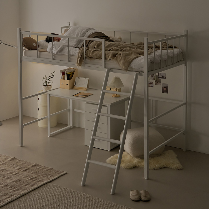 e스마트 프라임 철제 2층 성인 벙커침대 SS A타입 화이트