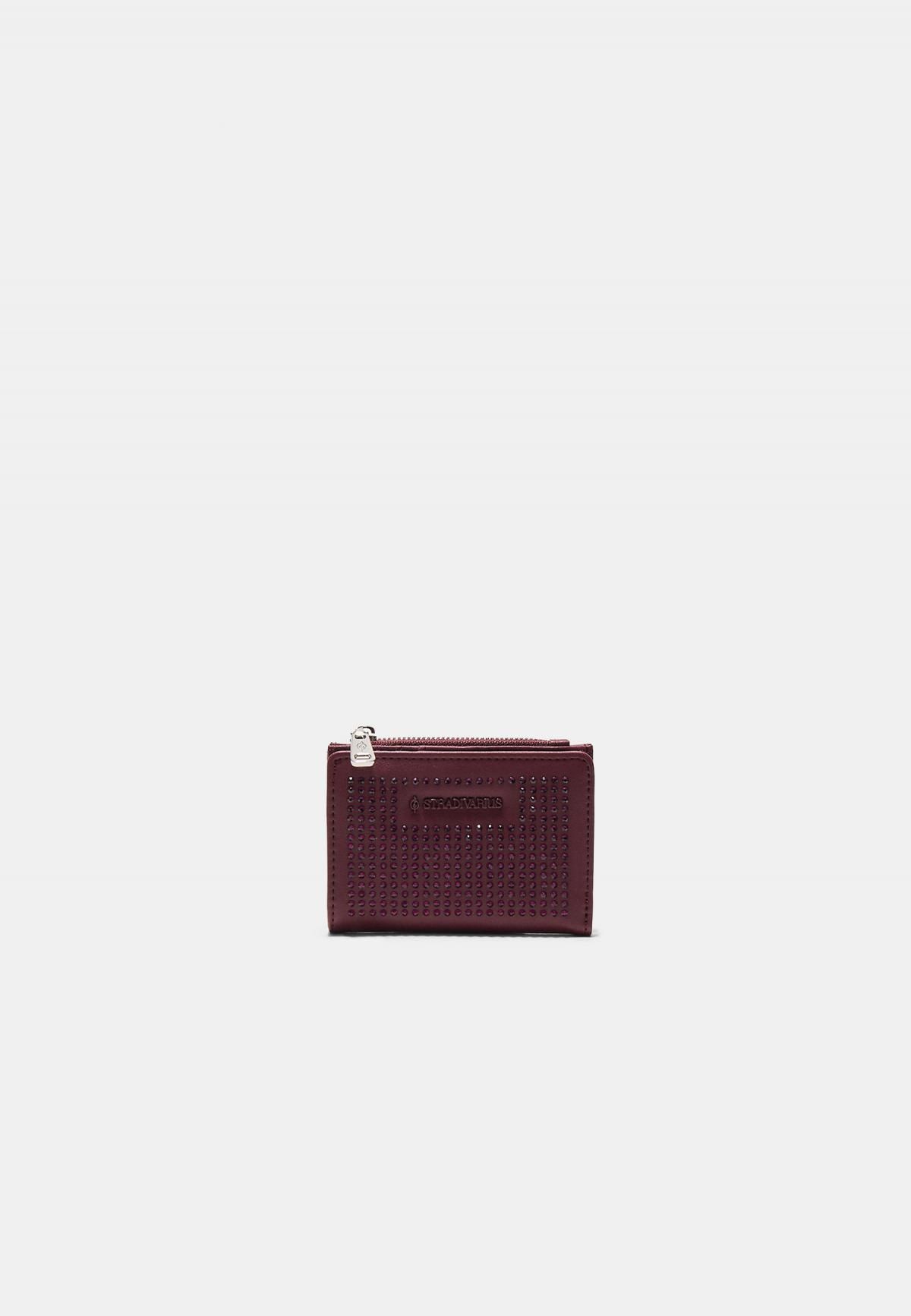스트라디바리우스 라인스톤 미니 코인 카드 지갑 0561/919 BURGUNDY - 상품 이미지