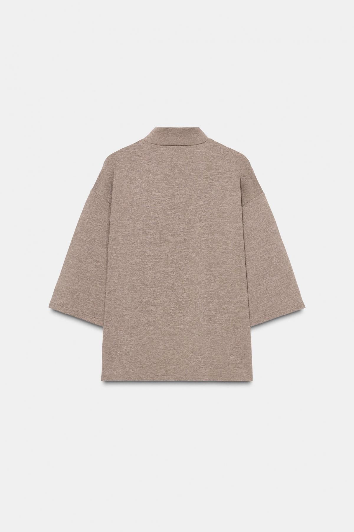 자라 미니멀 하이넥 피케 티셔츠 5067/177 LIGHT BROWN - 상세 이미지 5
