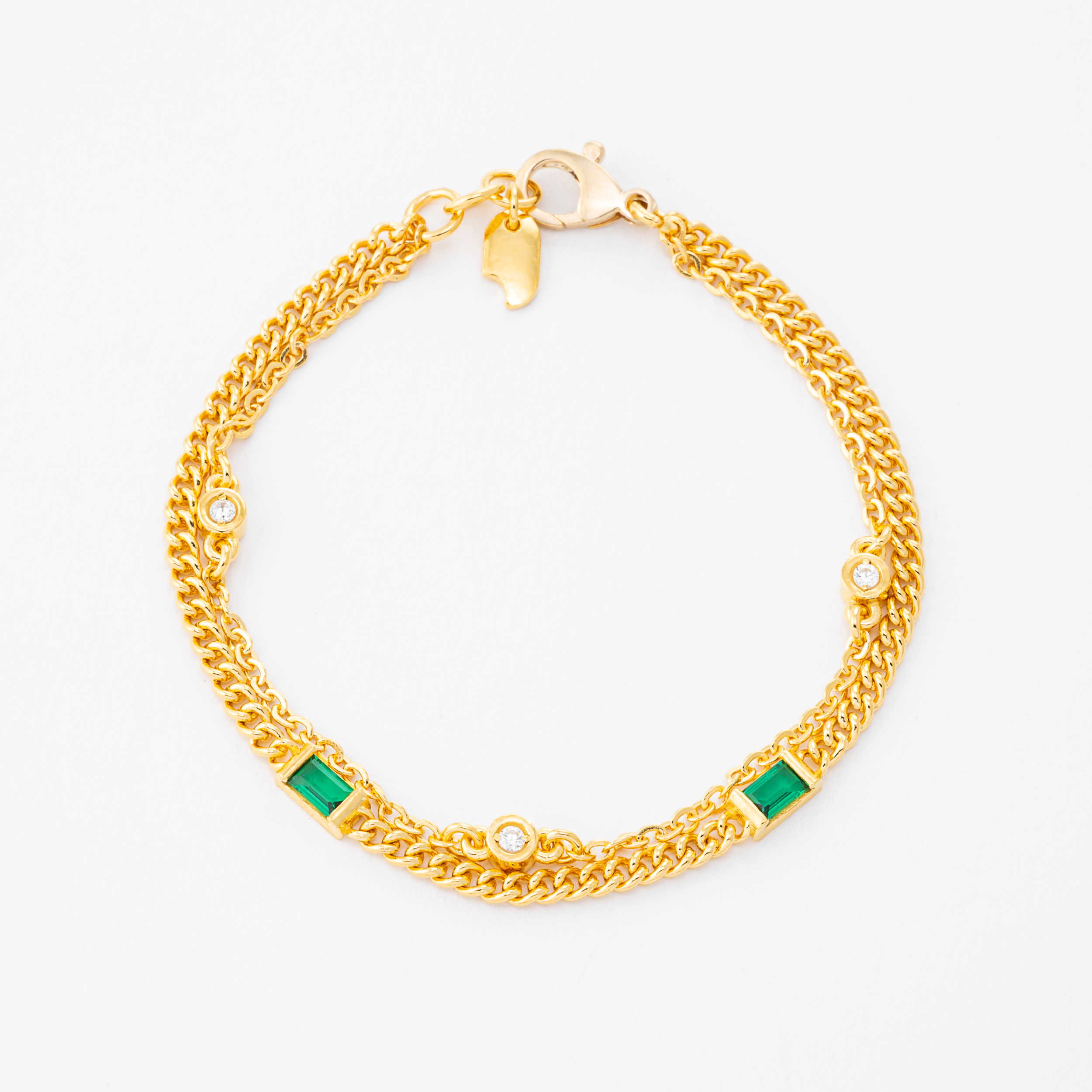 24K 순금 바게트 2줄 팔찌 ( 11.25g+18K장식 3D )