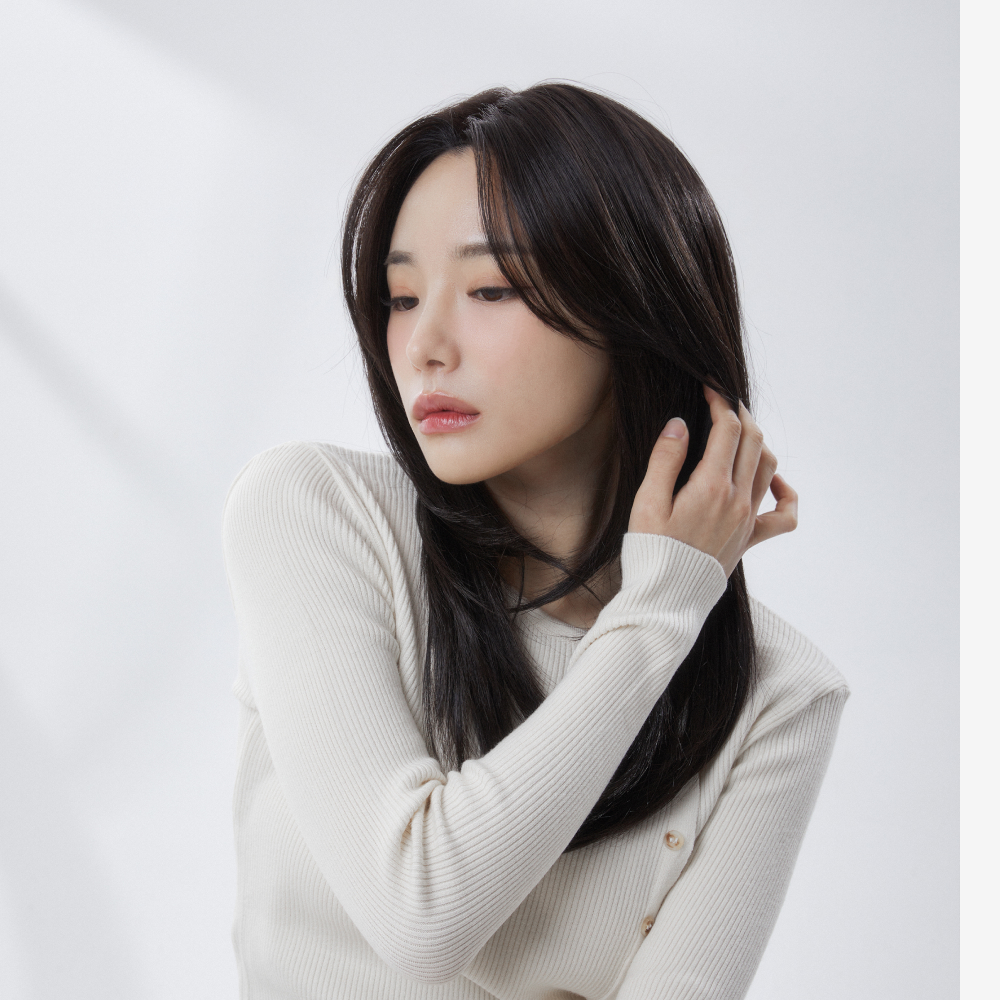 수제통가발 세미롱 중단발 레이어드 허그펌 여자가발 셀린 - 상세 이미지 5