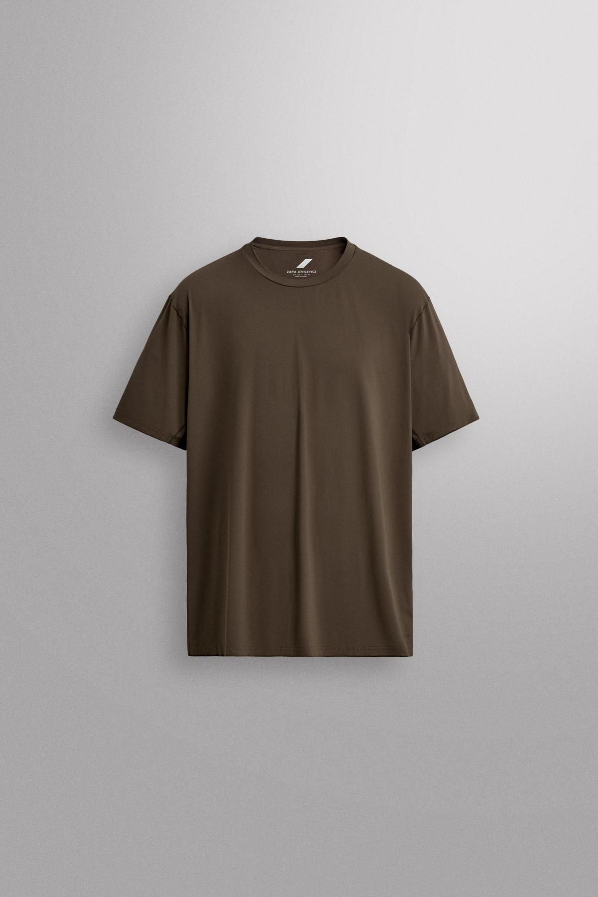 자라 테크니컬 브라운 반팔 러닝 티셔츠 4387/323 DARK BROWN - 상품 이미지