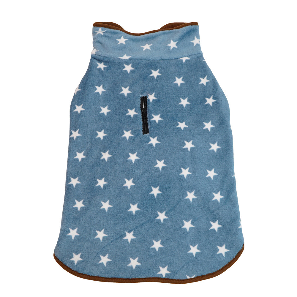 위드레오 강아지 후리스 애견 겨울 조끼 대형견 웰시코기 리트리버옷 스타블루, M